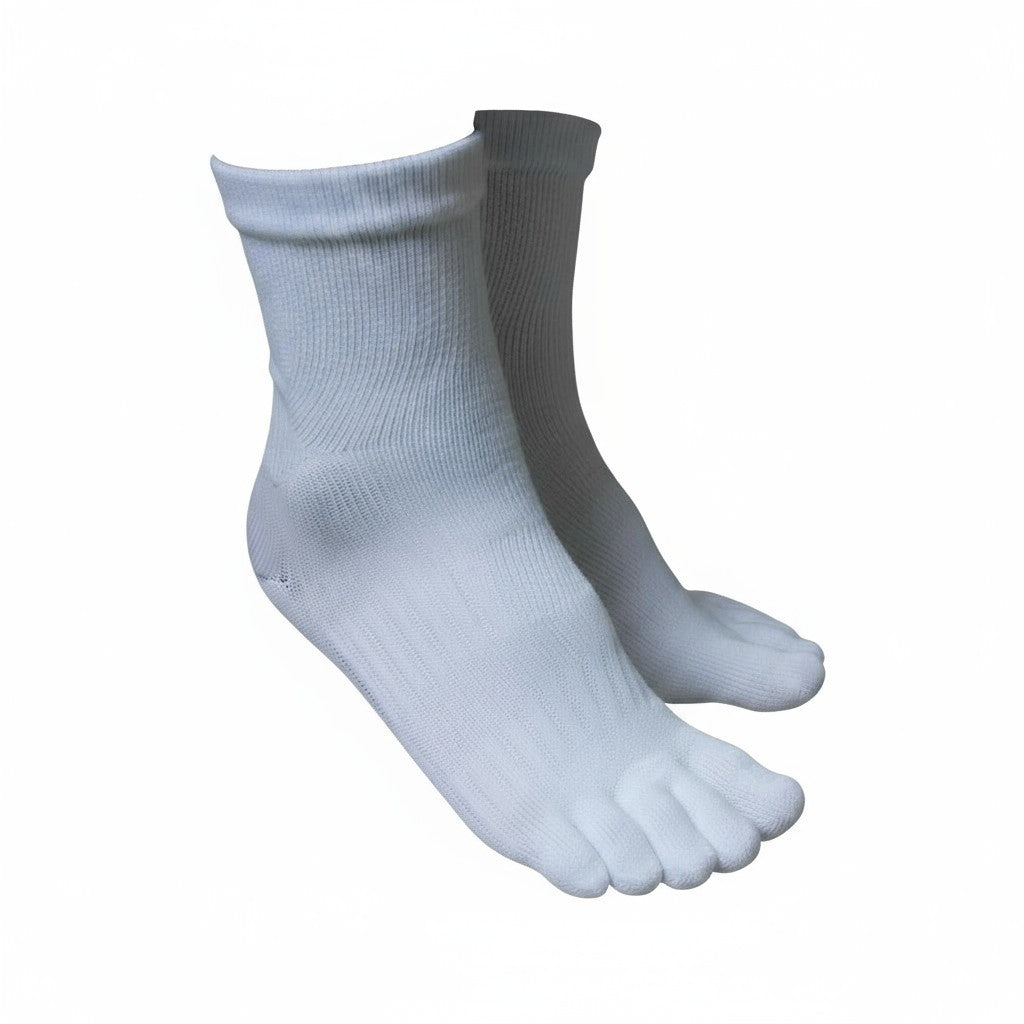 Five - Toe Grip Tech Socks White - V + Force