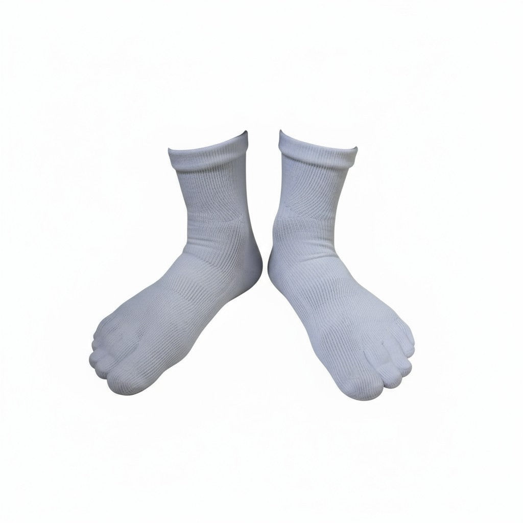 Five - Toe Grip Tech Socks White (Each size includes 2 pairs) - V + Force