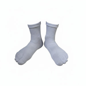 Five - Toe Grip Tech Socks White (Each size includes 2 pairs) - V + Force