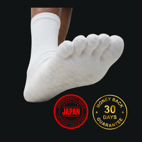 V+Force Extra Grip Five‑Toe Grip Socks – Unisex – High‑Intensity – Black/White - V + Force