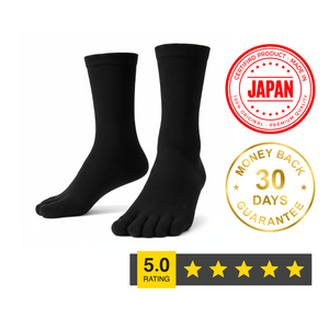 V+Force Five‑Toe Grip Socks – Unisex – Black - V + Force