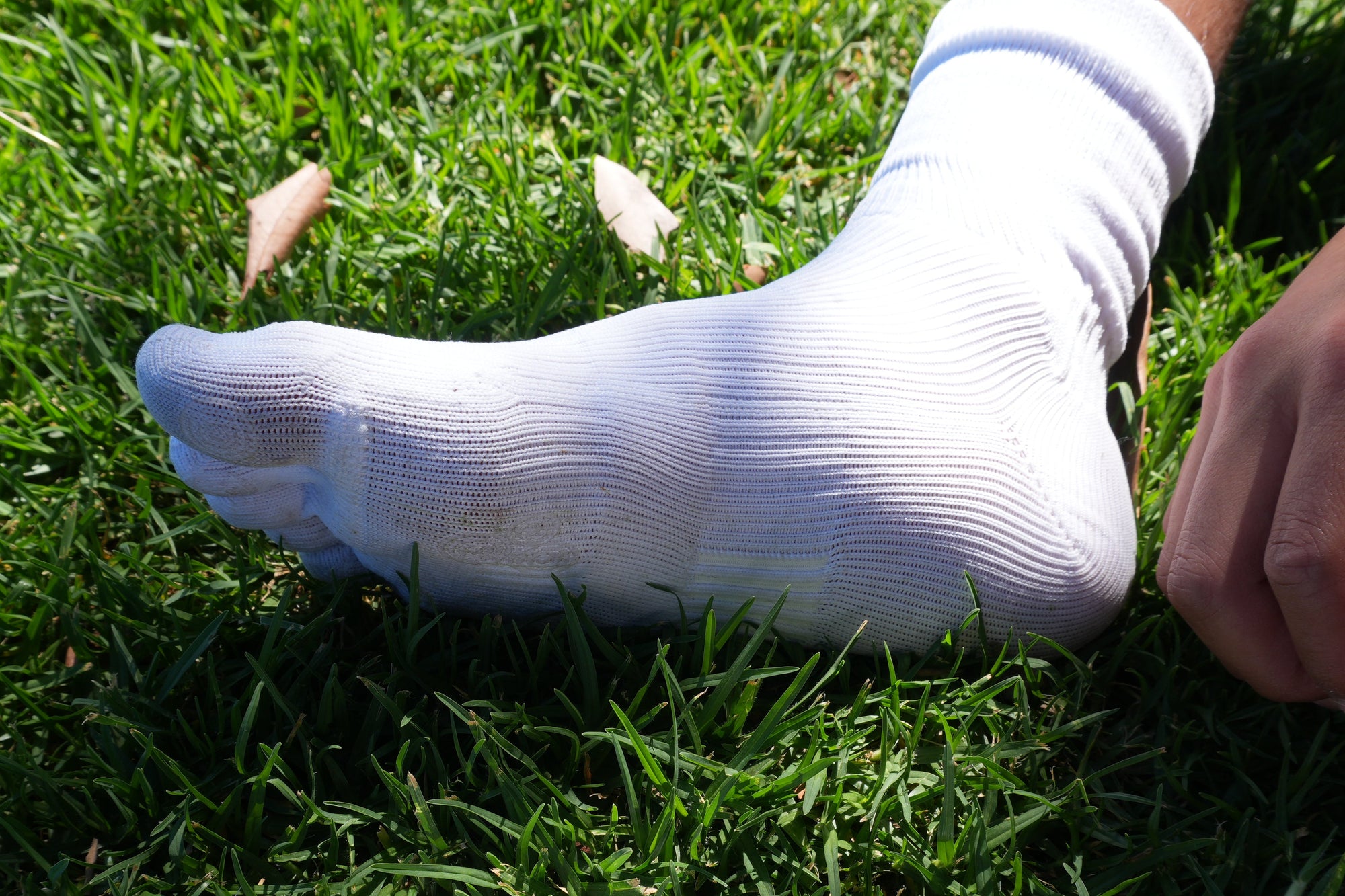 Five - Toe Grip Tech Socks White (Each size includes 2 pairs) - V + Force