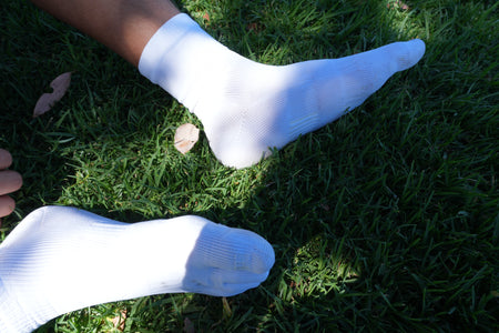 Five - Toe Grip Tech Socks White (Each size includes 2 pairs) - V + Force