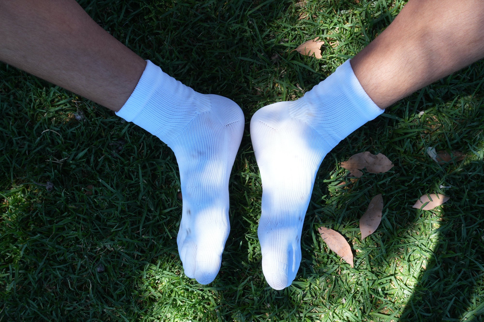 Five - Toe Grip Tech Socks White (Each size includes 2 pairs) - V + Force